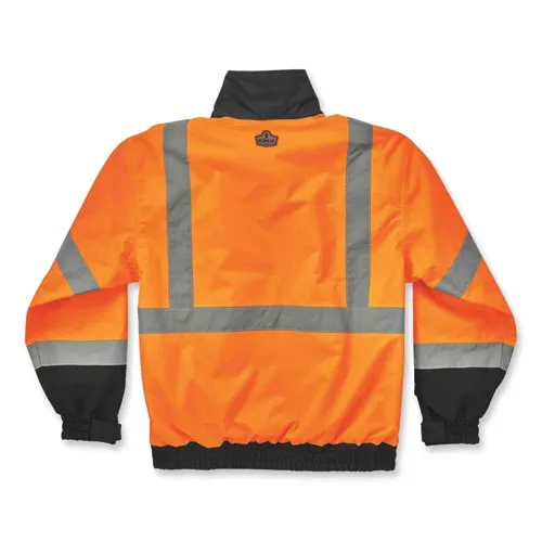 Glowear 8379 Class 3 Hi-vis Fleece Lined Bomber Jacket, Orange, 2x-large, Ships In 1-3 Business Days