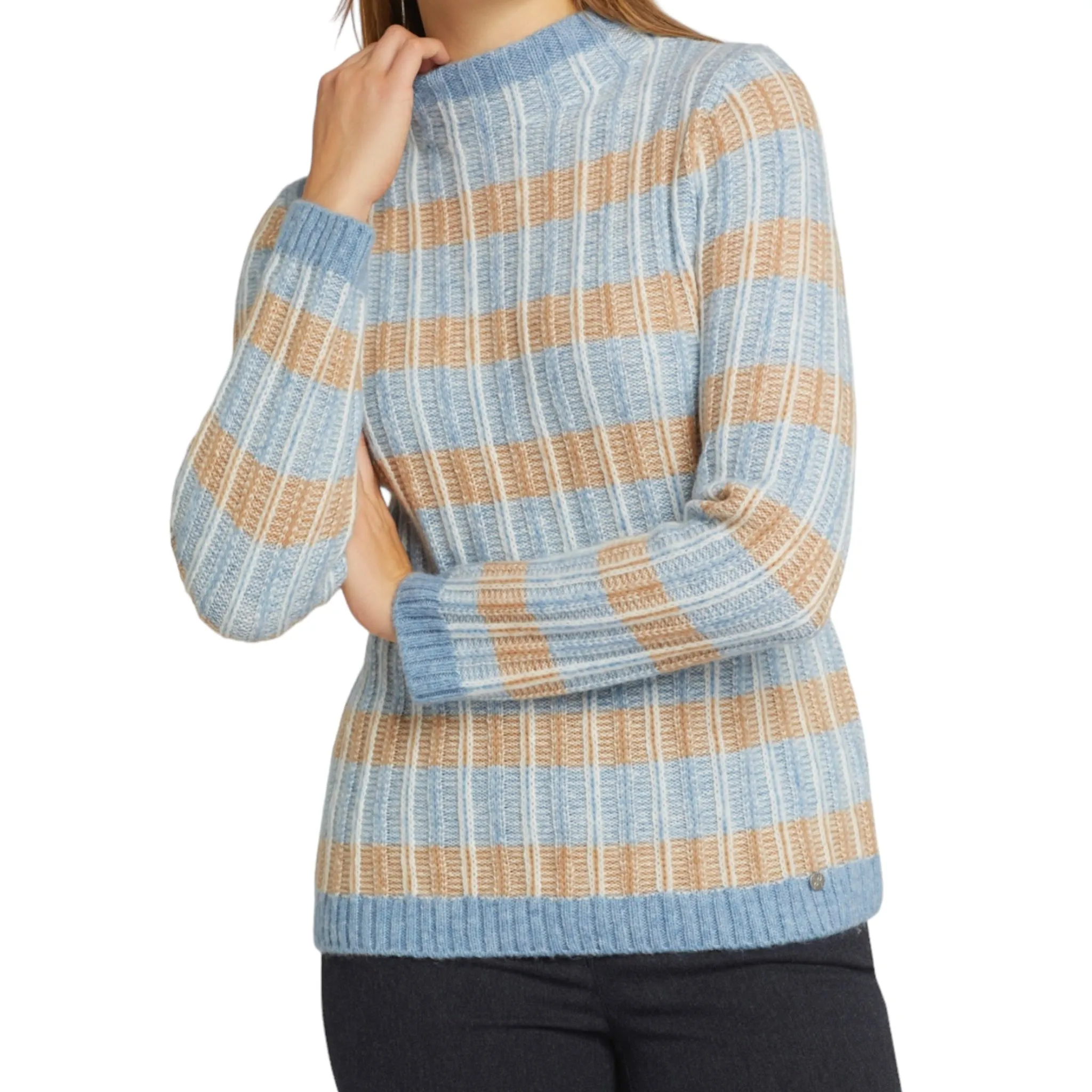 Gollehaug Striped Sweater Atlantis Blue