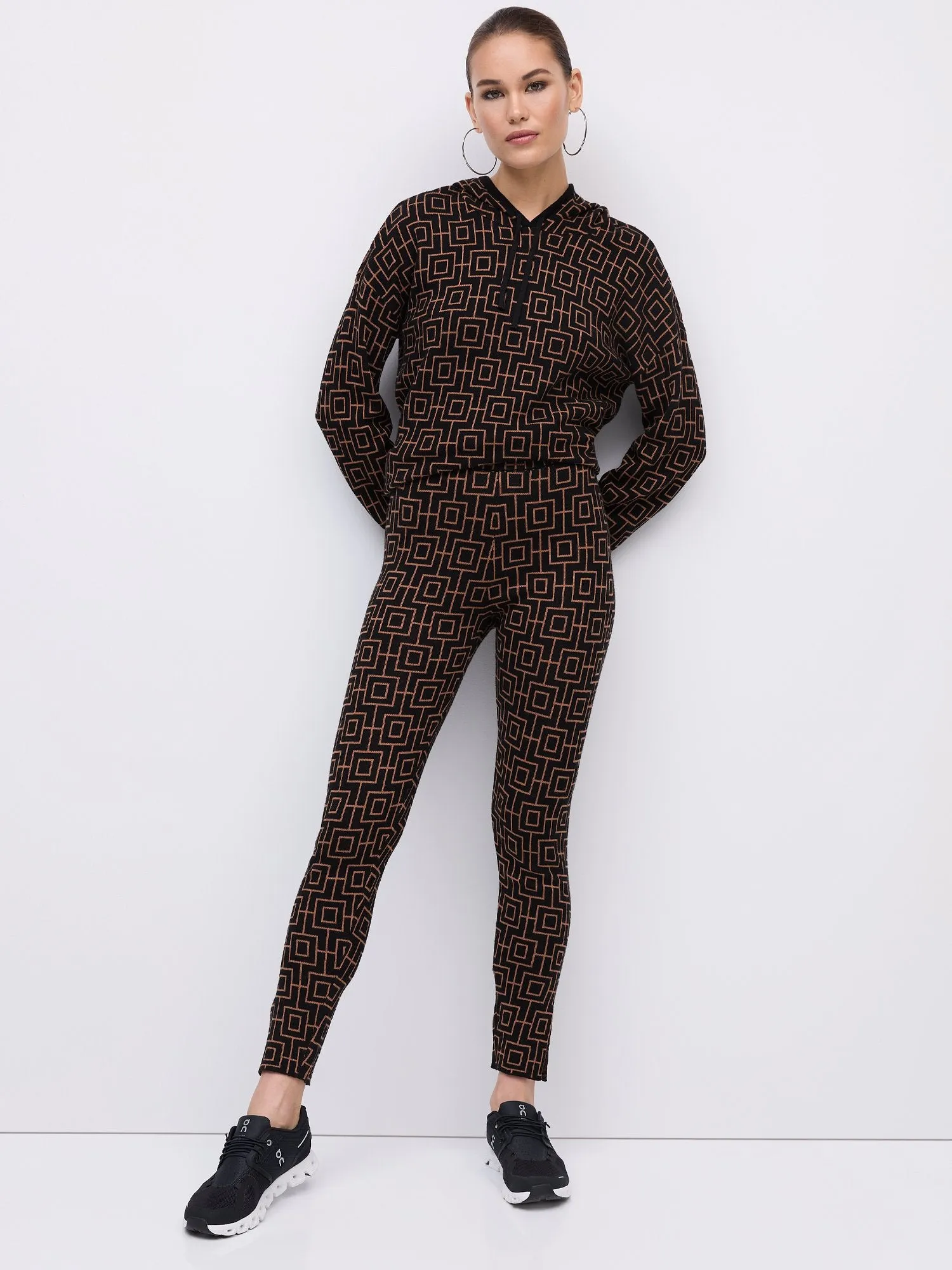 High-Waisted Geometric-Print Sweater Legging