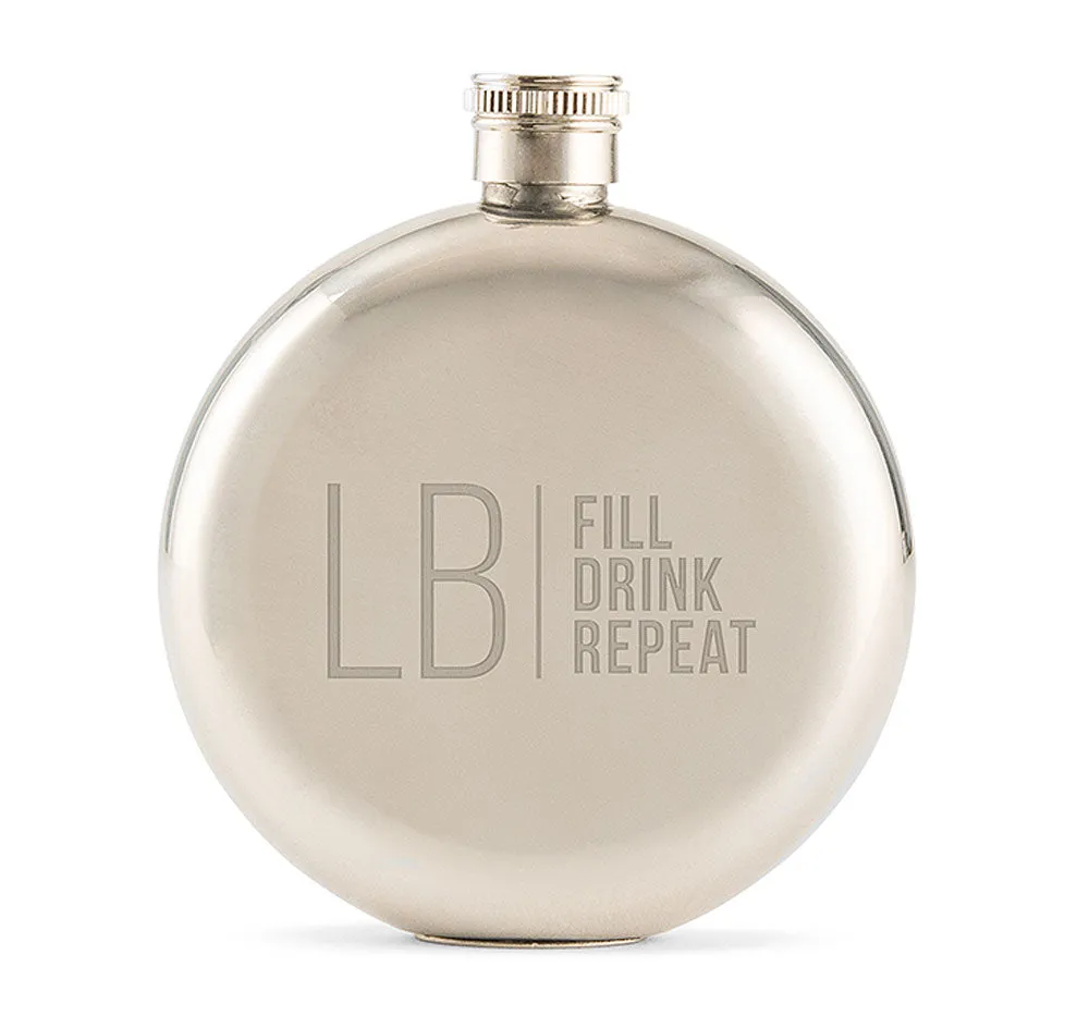 Initial Groomsmen Flask