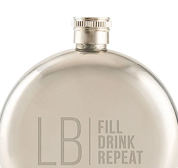 Initial Groomsmen Flask