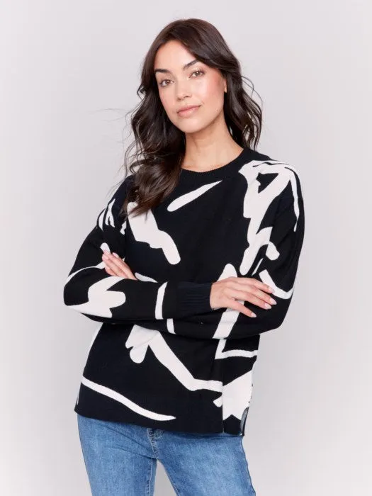 Jacquard Ottoman Cotton Sweater