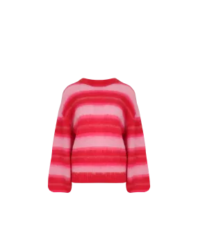 JOSIE SWEATER PINK RED STRIPE