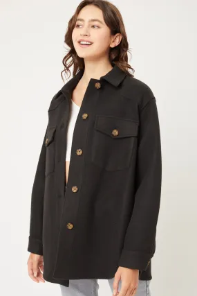 Julia Fleece Oversized Shacket blk