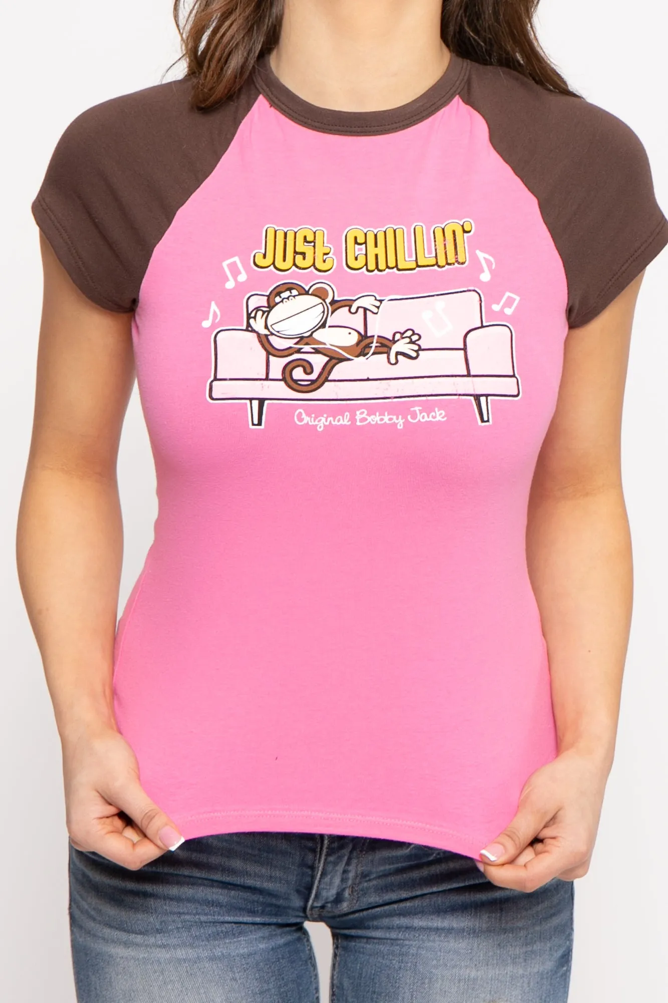 Just Chillin - Bobby Jack Raglan Top - Hot Pink