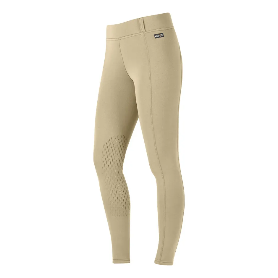 Kerrits Juniors Powerstretch Winter Pocket Knee Patch Tight - Tan