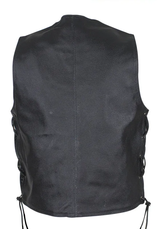 Kids Regular Vest with Side Laces, Genuine Leather