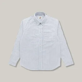 KNICKERBOCKER "BEEFY" COTTON ICON OXFORD SHIRT - NAVY STRIPE