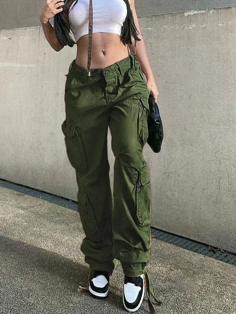 Korean Style Y2K Gorpcore Aesthetic Cargo Pants Jeans