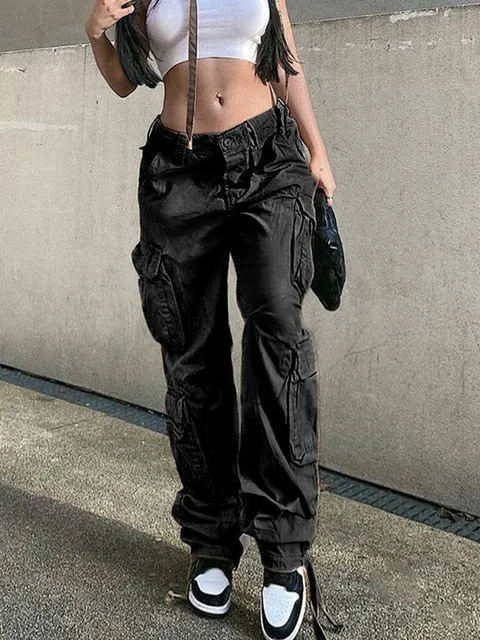 Korean Style Y2K Gorpcore Aesthetic Cargo Pants Jeans