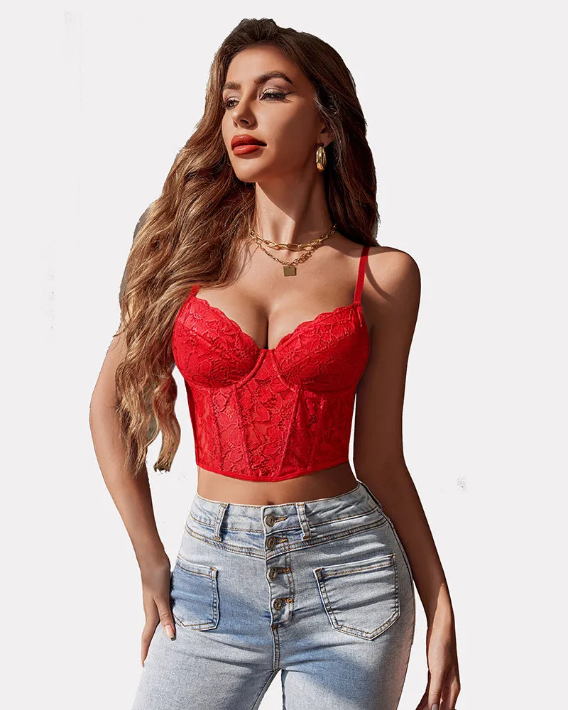 Lace Underwired Racerback Crop Top