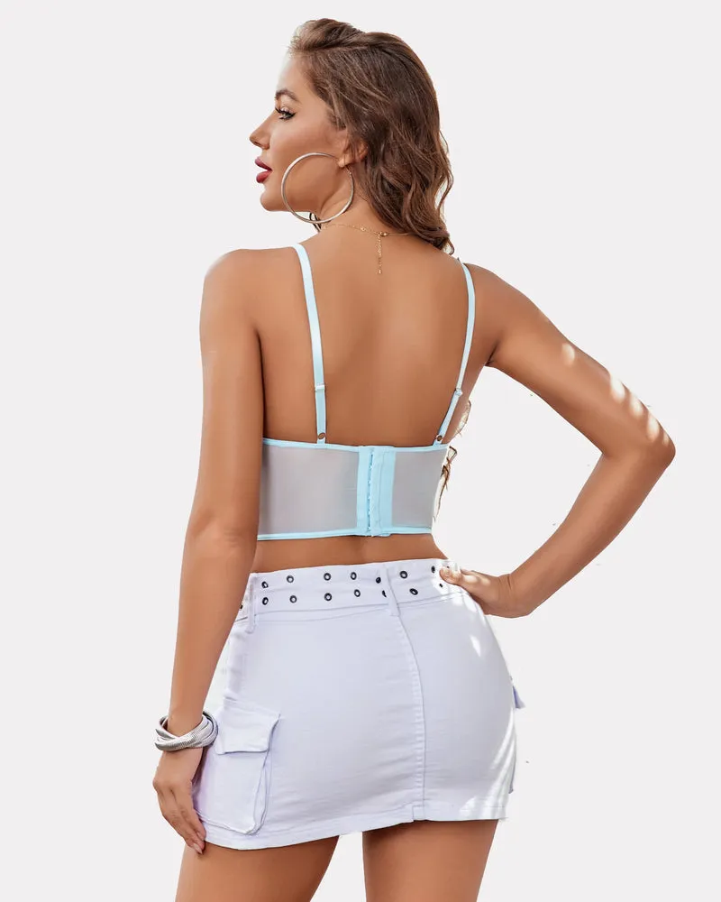 Lace Underwired Racerback Crop Top