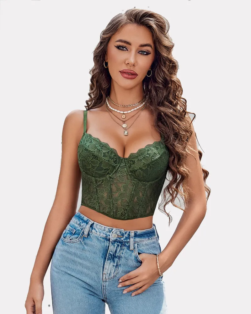 Lace Underwired Racerback Crop Top