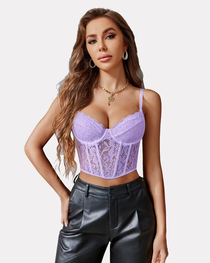 Lace Underwired Racerback Crop Top