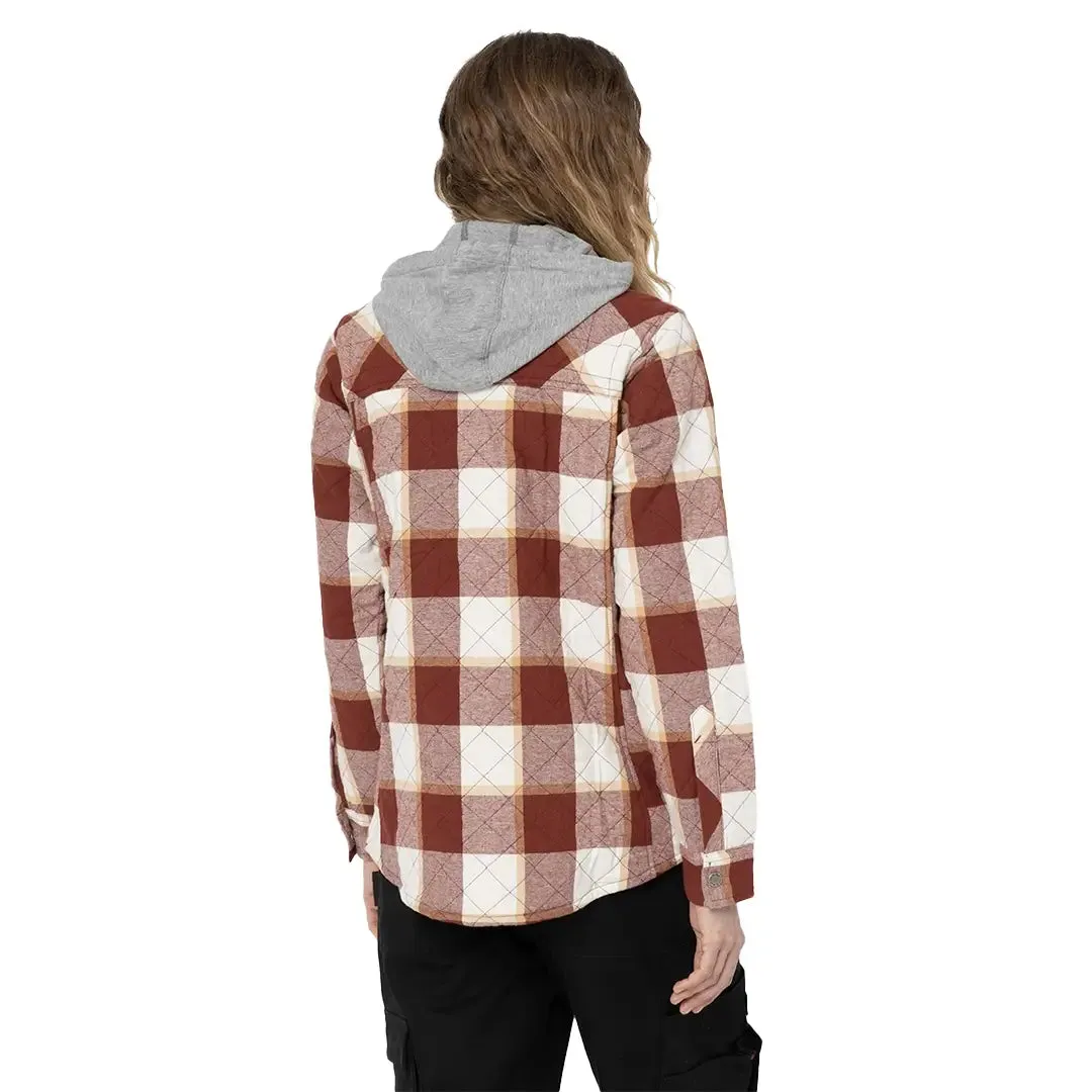 Ladies Flannel Shirt Jacket - Fired Brick by Dickies