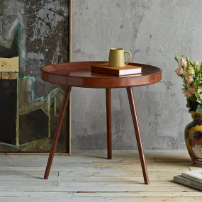 Leather Round Tripod Table