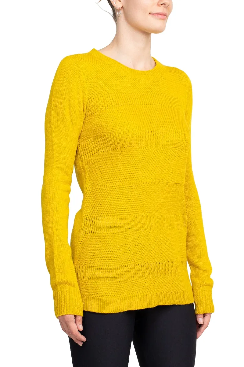 Lissy Crew Neck Long Sleeve Solid Knit Top