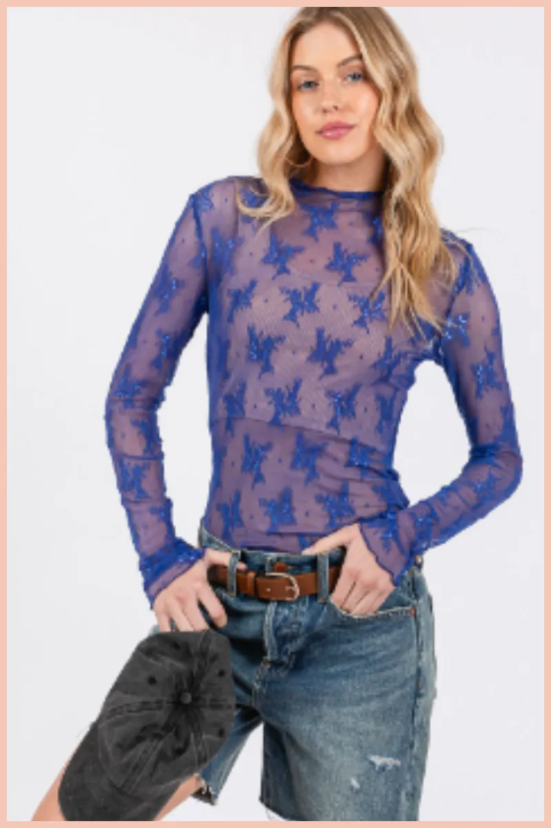 Longsleeve Floral Lace Top