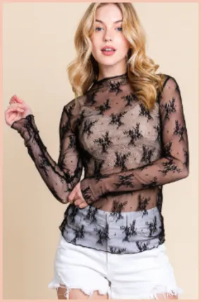 Longsleeve Floral Lace Top