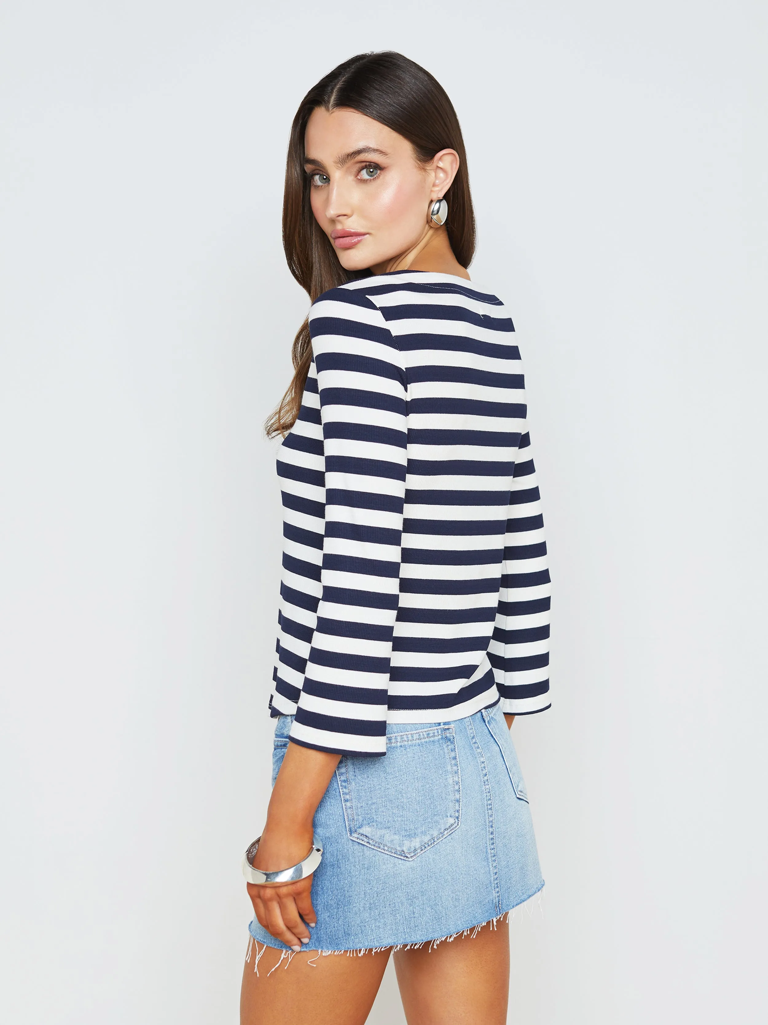 Lucille Striped Boatneck Top