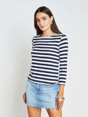 Lucille Striped Boatneck Top