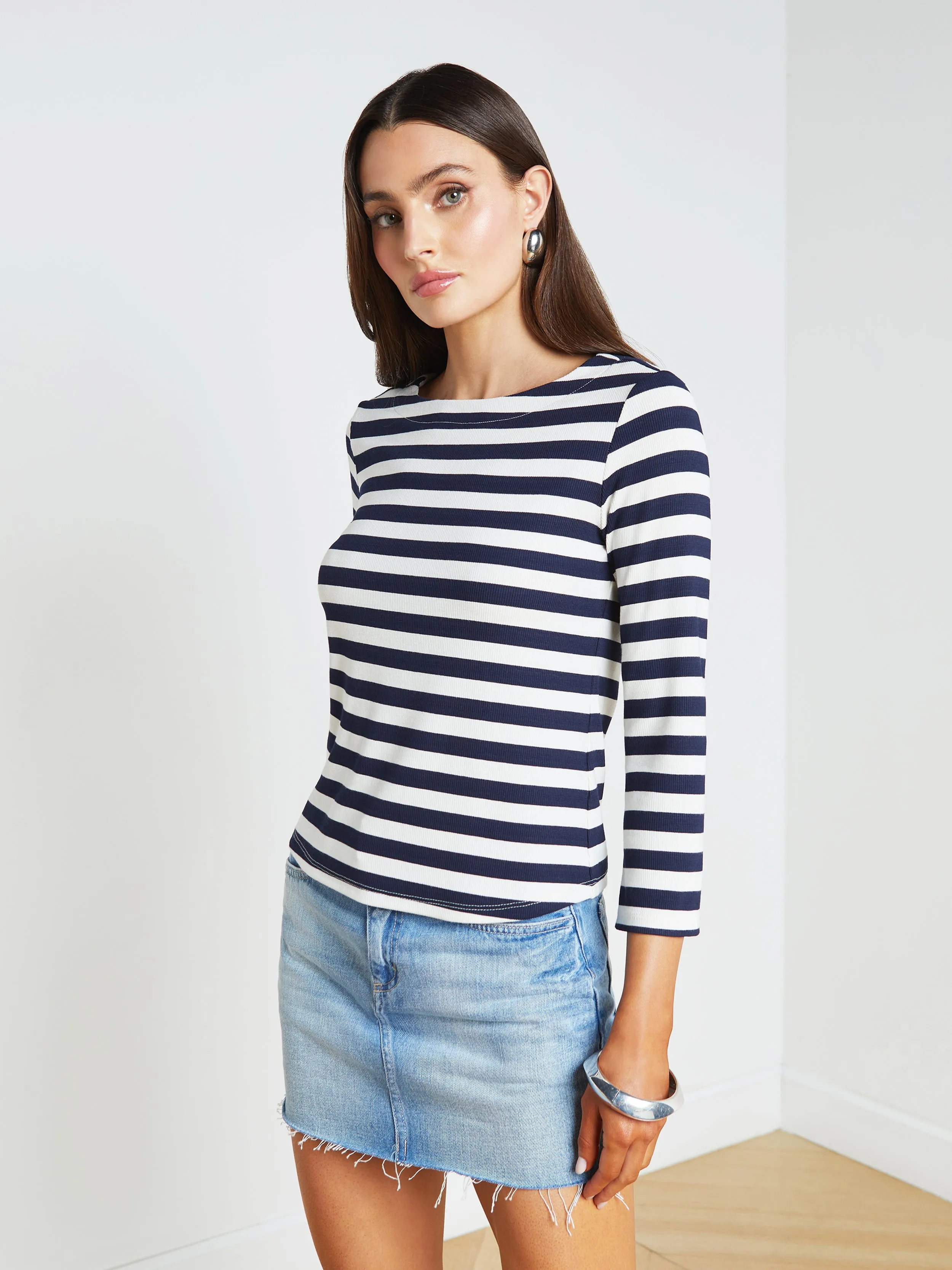 Lucille Striped Boatneck Top