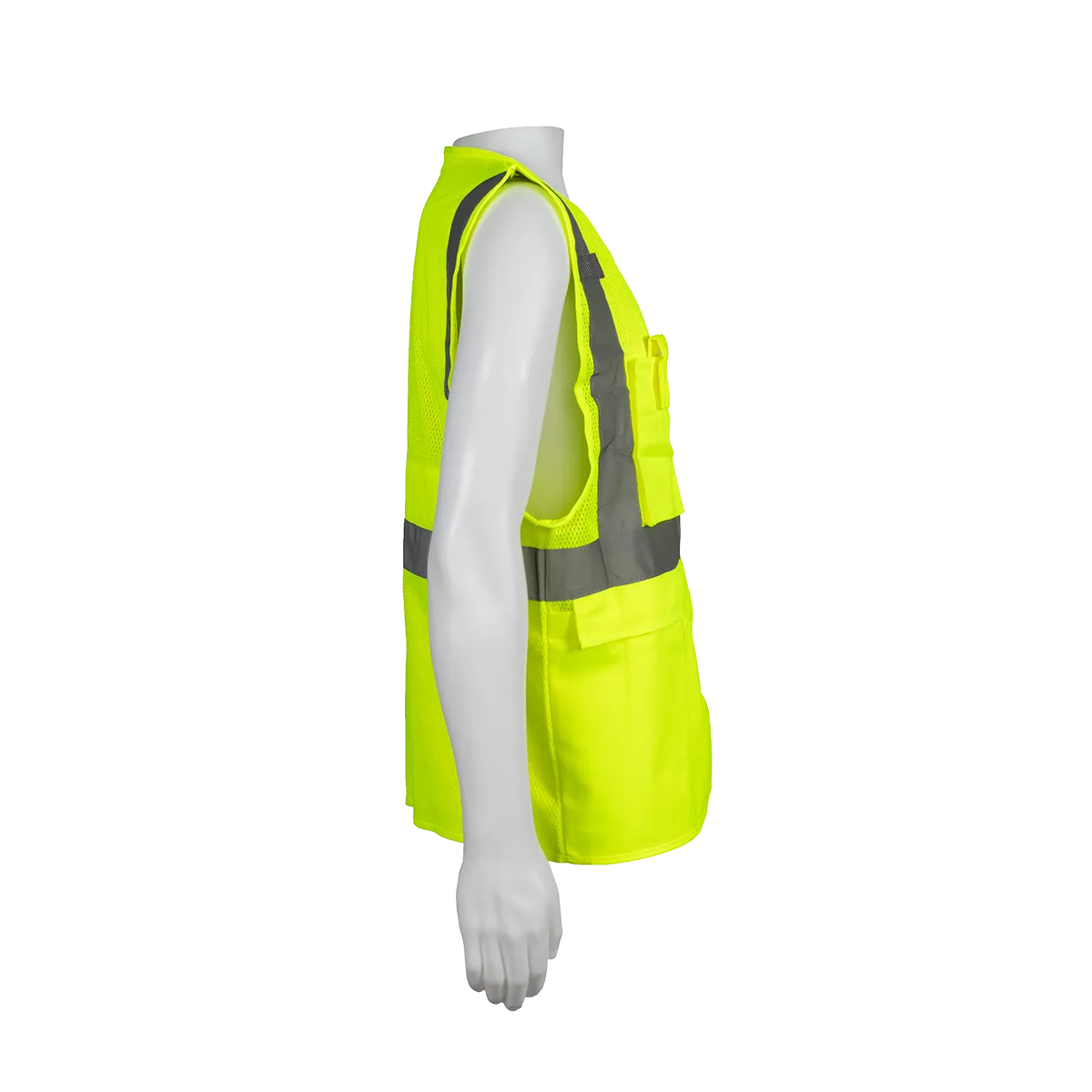 LVM2-SUV ANSI Class 2 Deluxe Surveyor’s Safety Vest, Lime Mesh