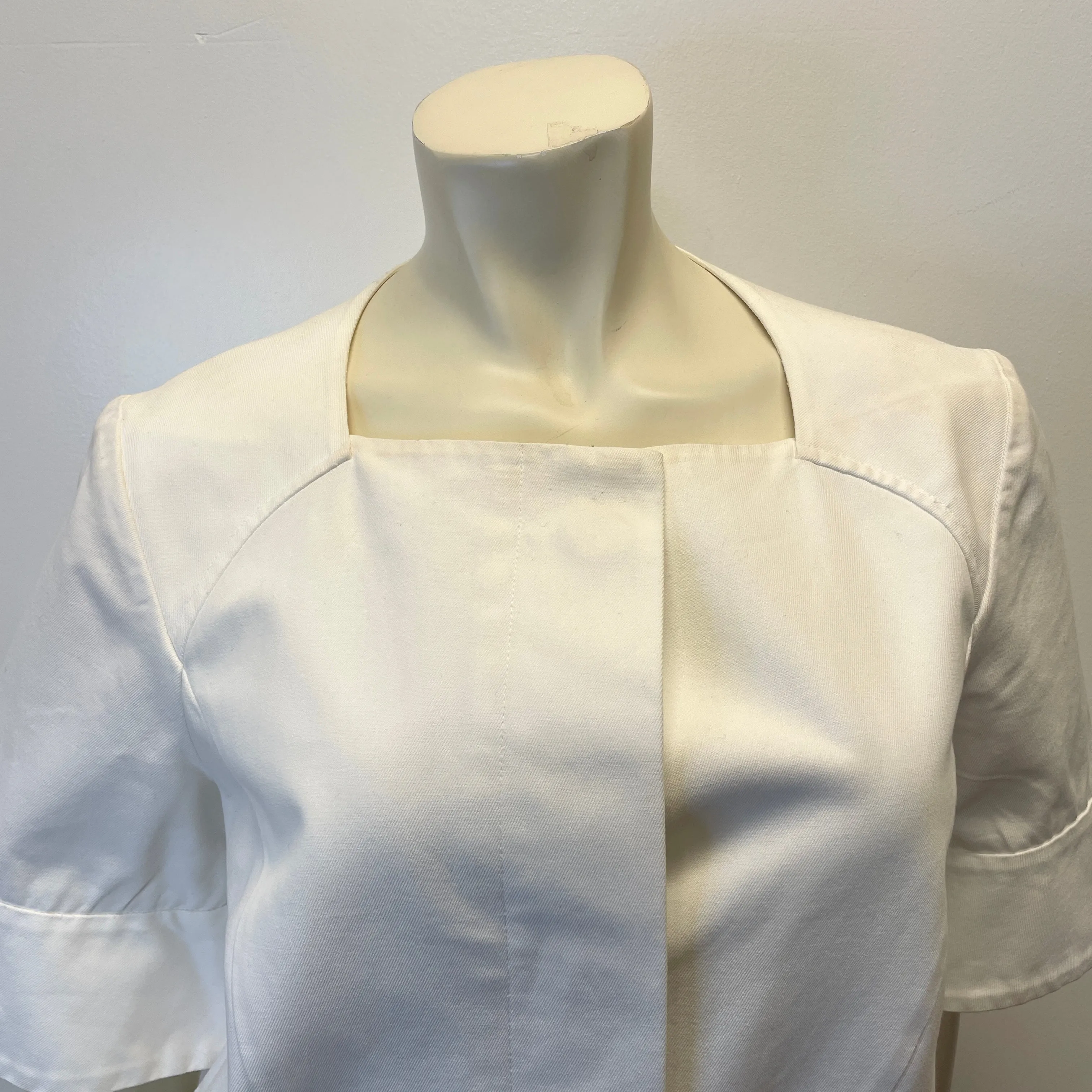 Marni Spring ‘13 Vintage Designer Crisp White Peplum Top Size M