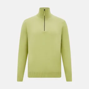 Melon Green Half-Zip Cashmere Jumper