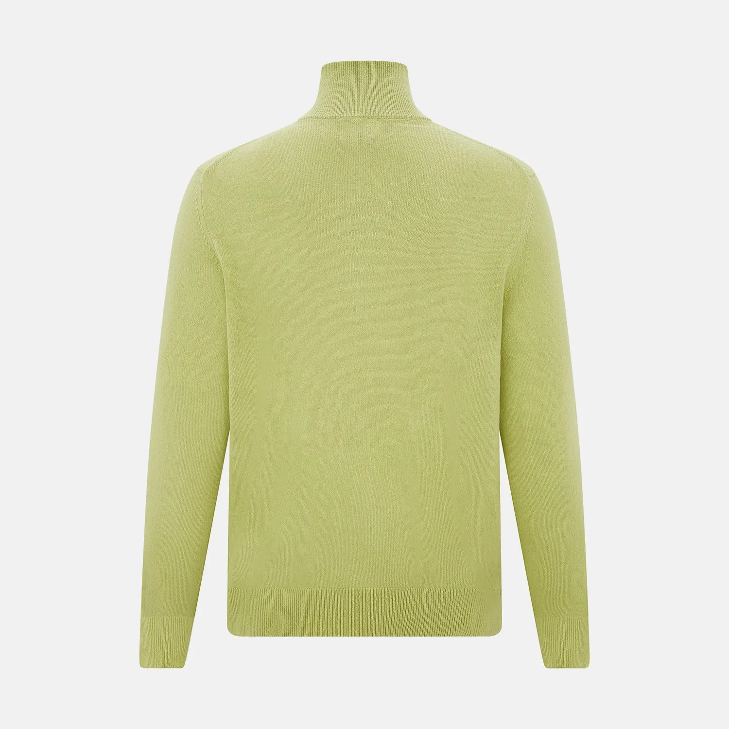 Melon Green Half-Zip Cashmere Jumper