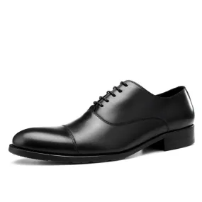 Men Captoe Lace Up Black Formal Shoes