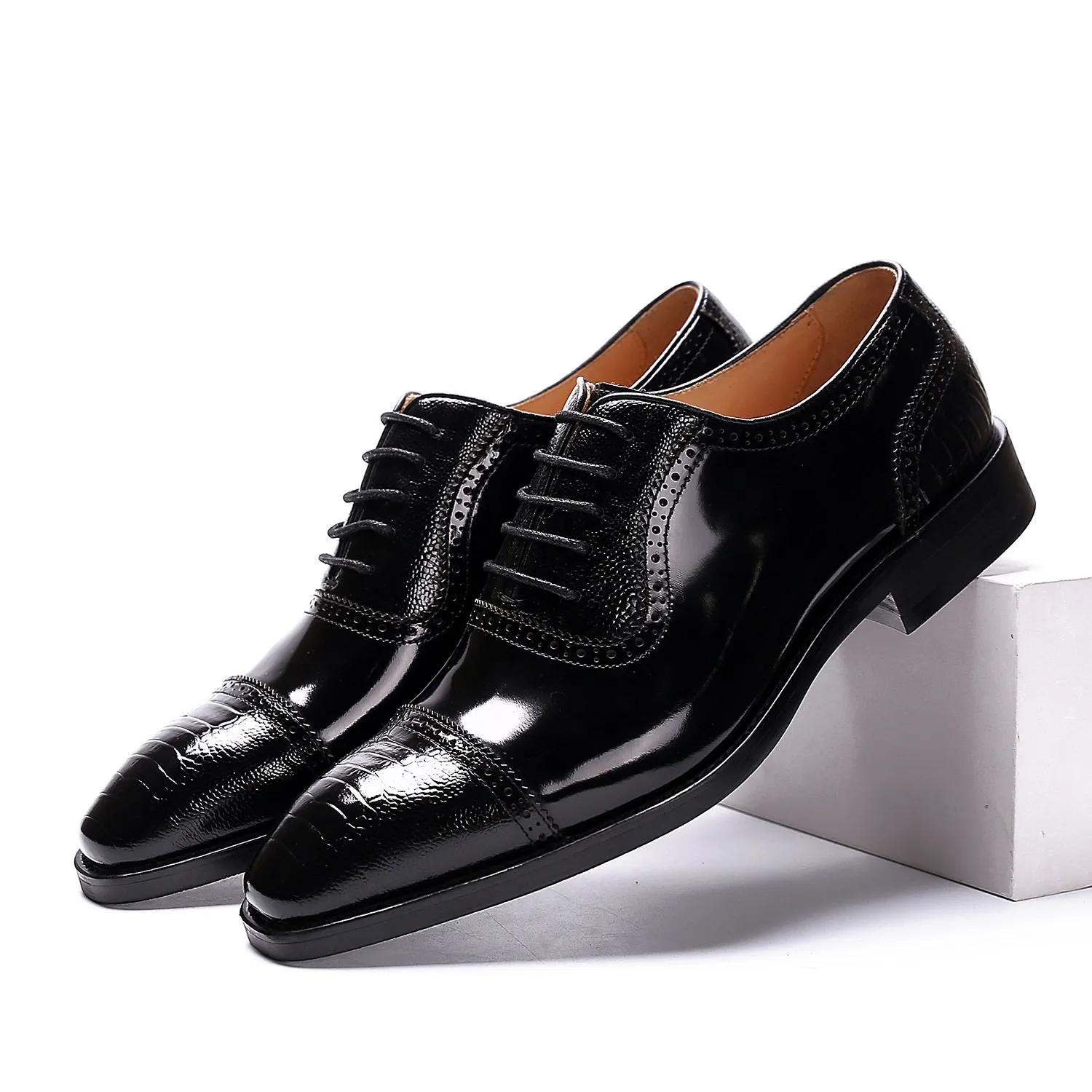 Men Captoe Two Tones Lace Up Oxford Shoes