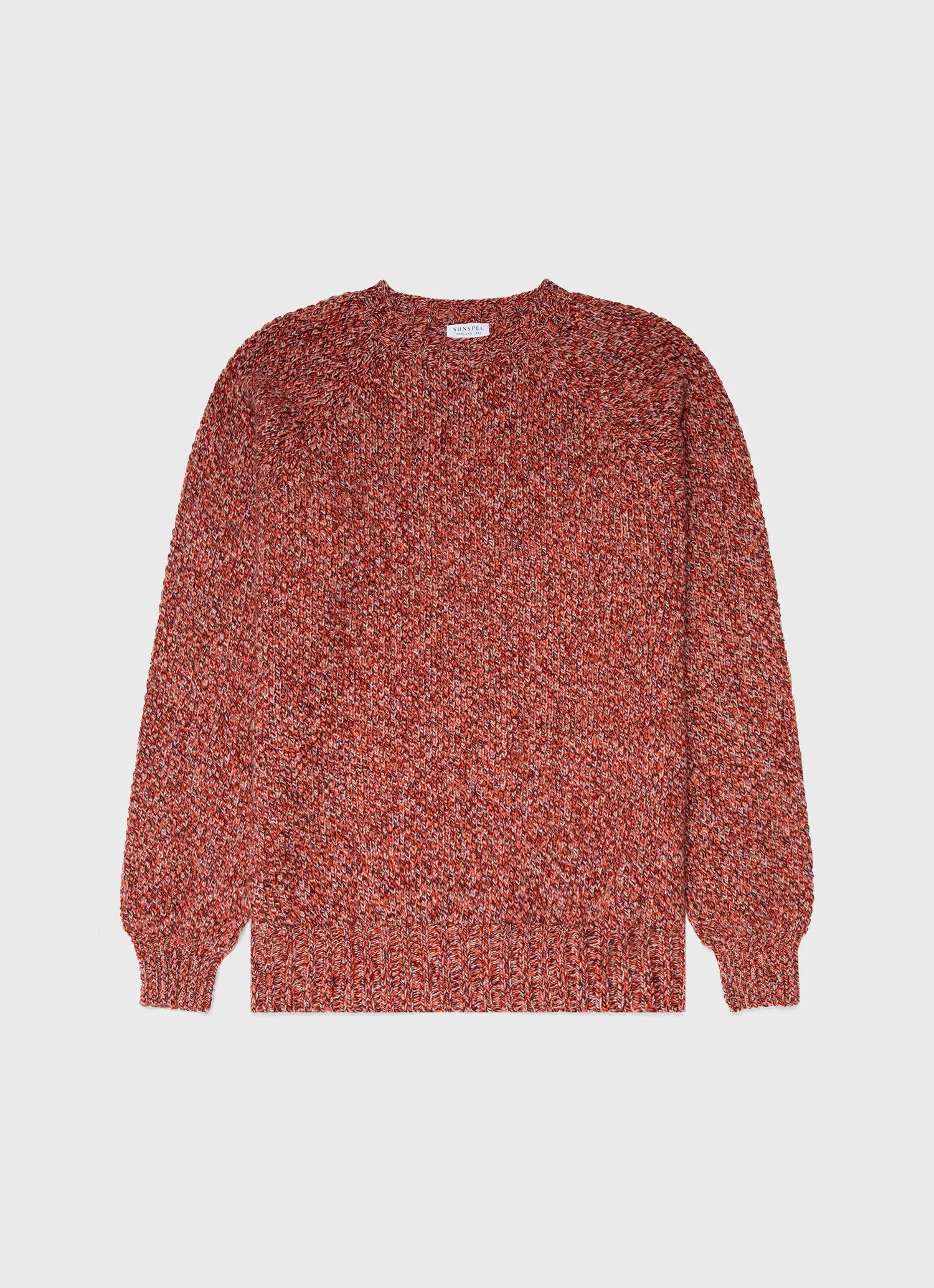 Men's Lambswool Textured Jumper in Magma Twist