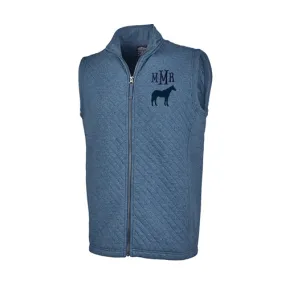 Men's Quilted Vest With Horse Image