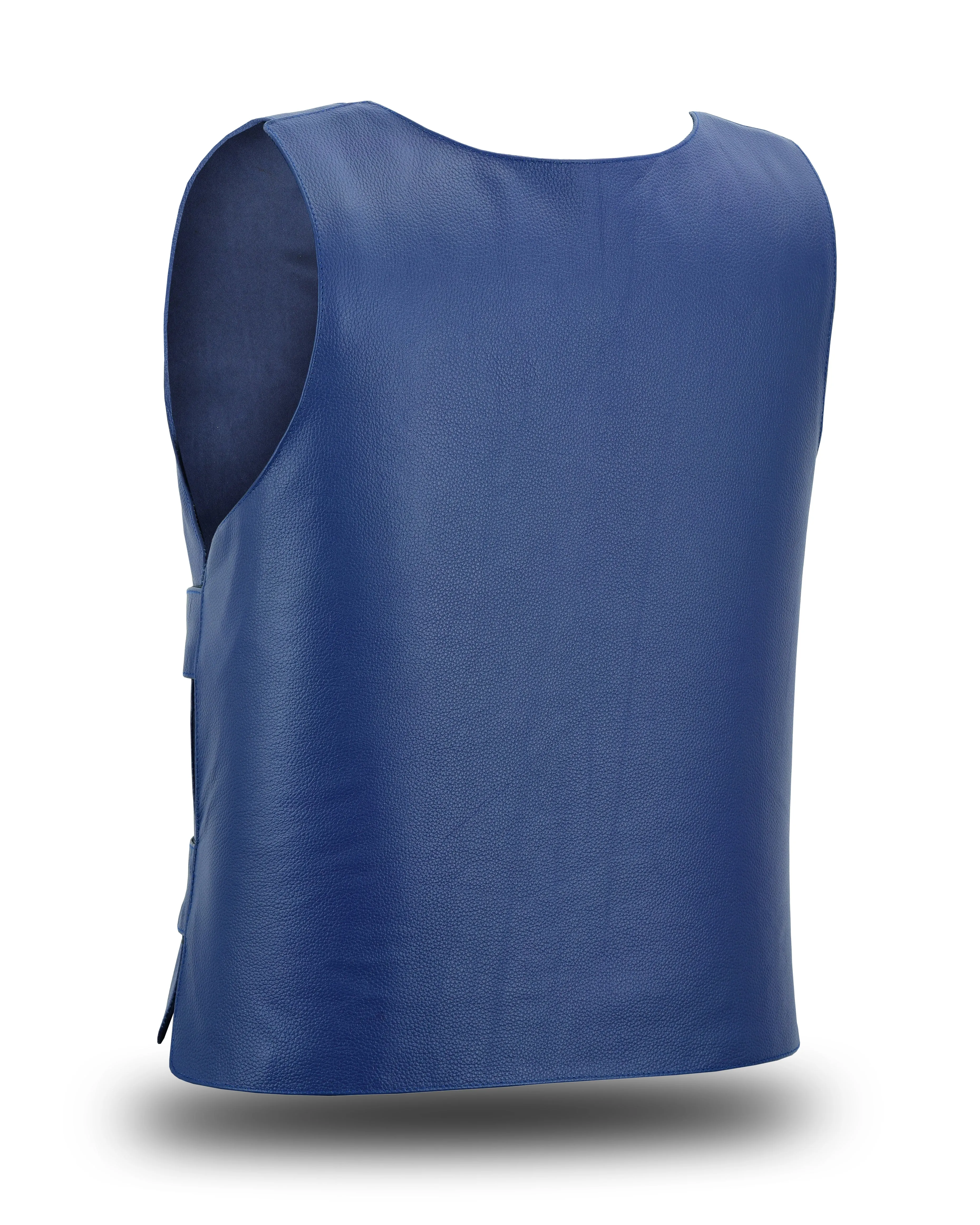 NAVY BLUE BULLET PROOF LEATHER VEST SKU#HL11643NAVYBLUE48