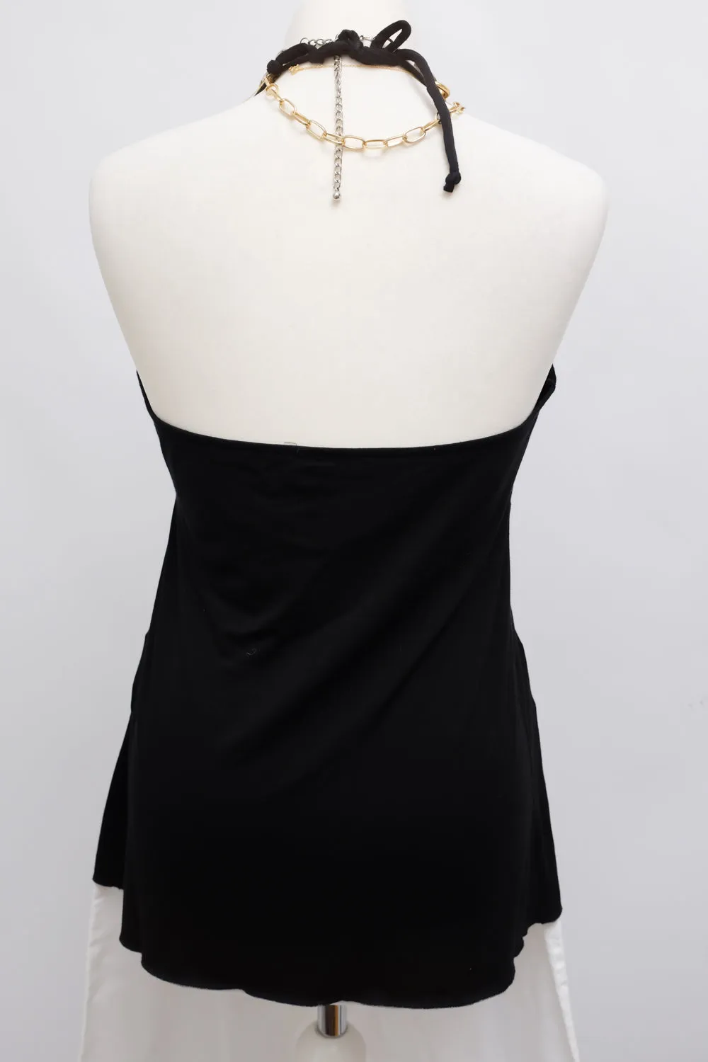 NECKHOLDER BLACK ASYMMETRICAL TOP