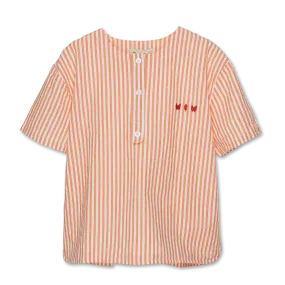 ORANGE STRIPE HENLEY TOP