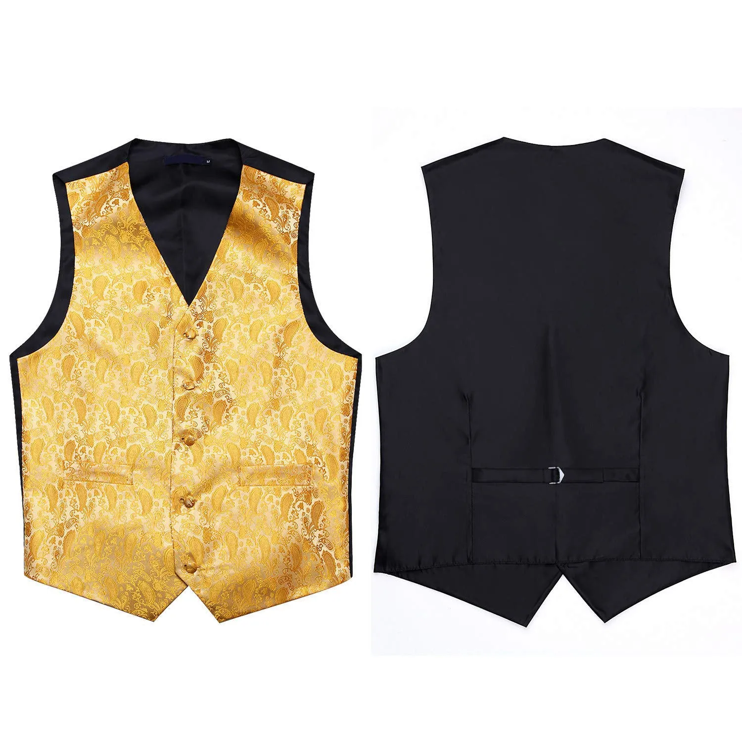 Paisley 3pc Suit Vest Set - E YELLOW