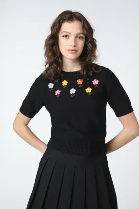 Pansy Patch Knit Top