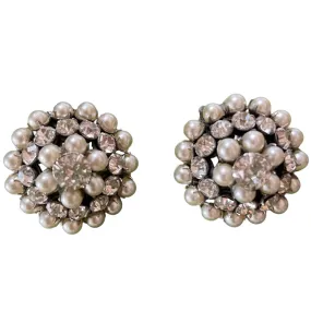 Pearl and Rhinestone Earrings