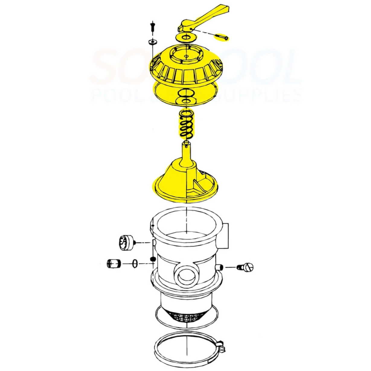 Pentair Top Assembly Valve For 1-1/2" HiFlow Valves and Sand Dollar Filters | 272531