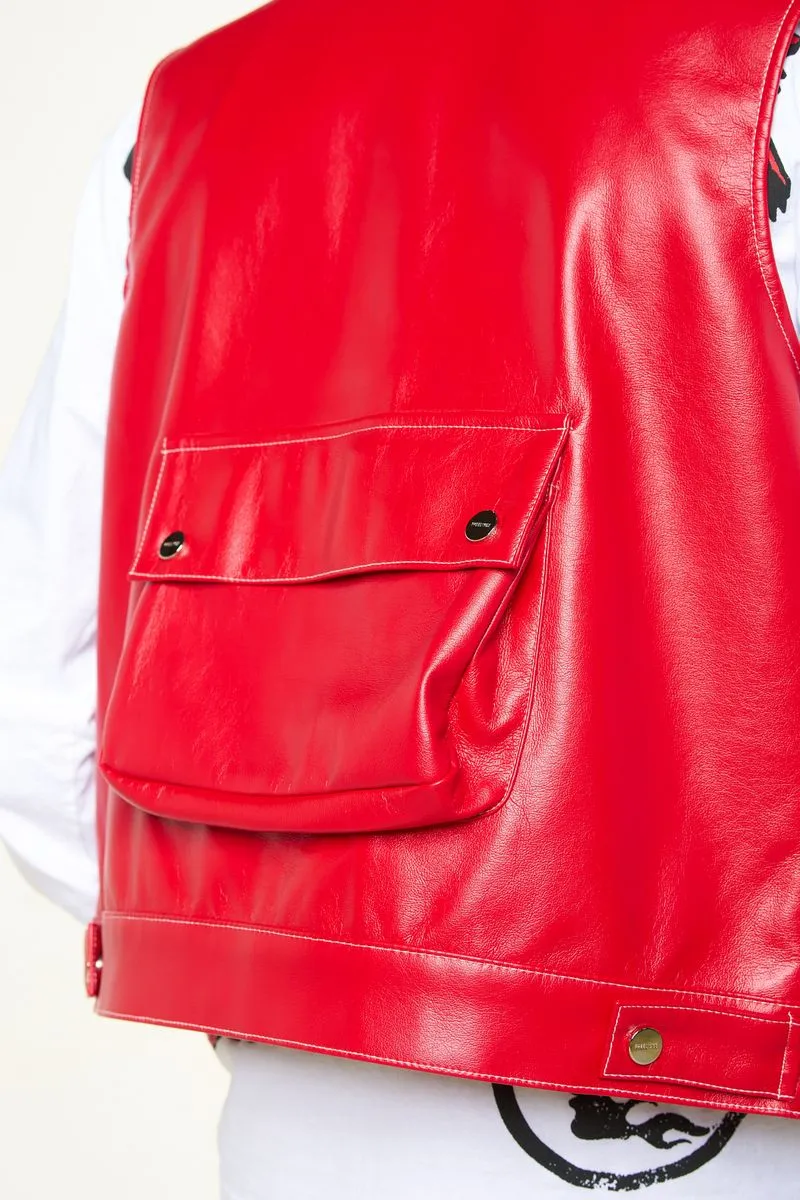 PHEELINGS FLOAT ON CARGO LEATHER VEST (RED)