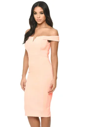 Pink Bardot Bodycon Dress