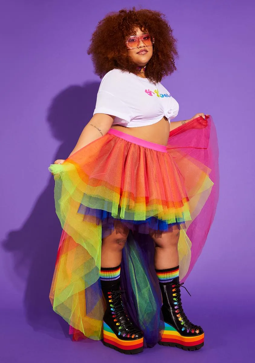 Plus Grand Entrance Rainbow Tulle Skirt