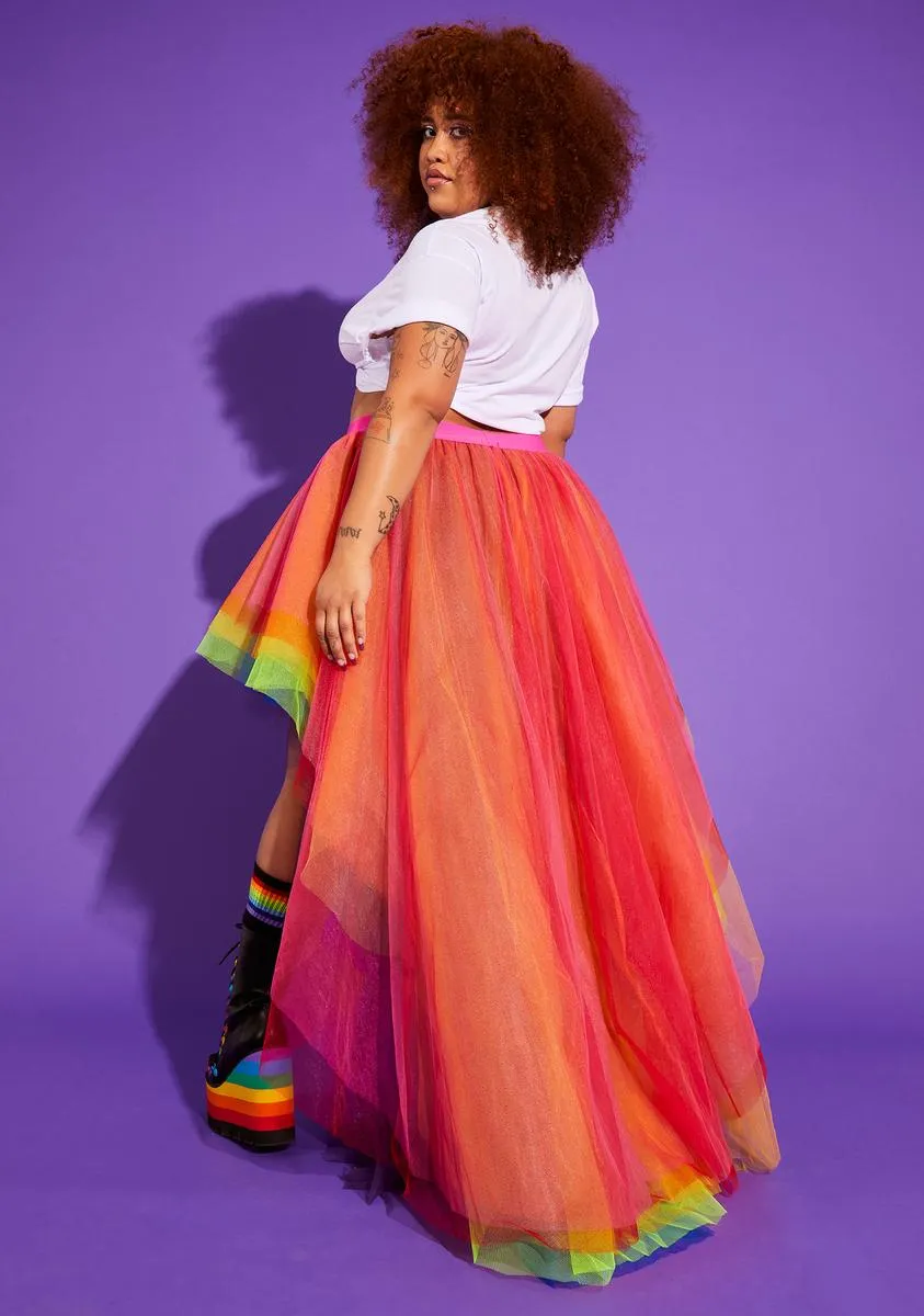 Plus Grand Entrance Rainbow Tulle Skirt