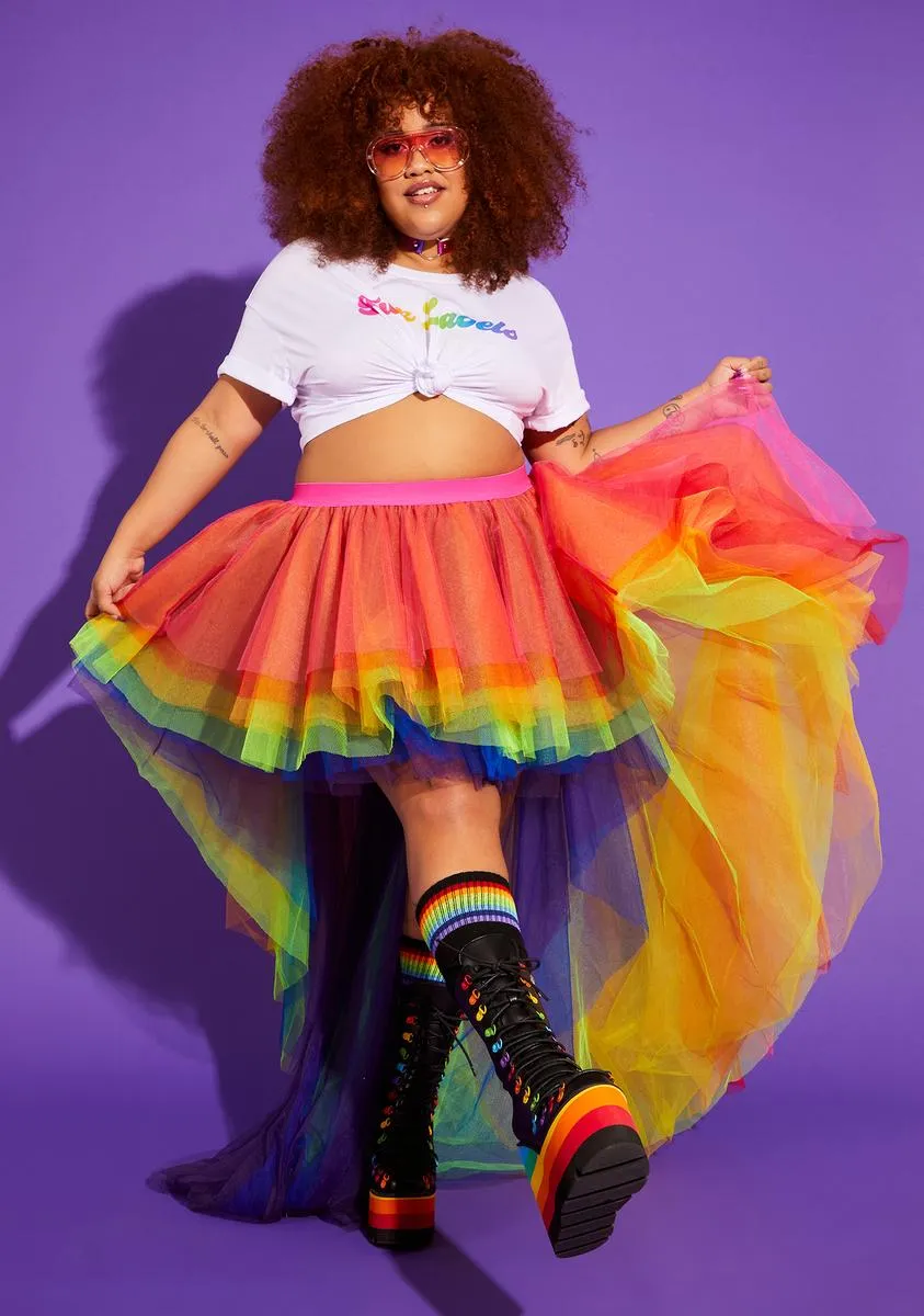 Plus Grand Entrance Rainbow Tulle Skirt