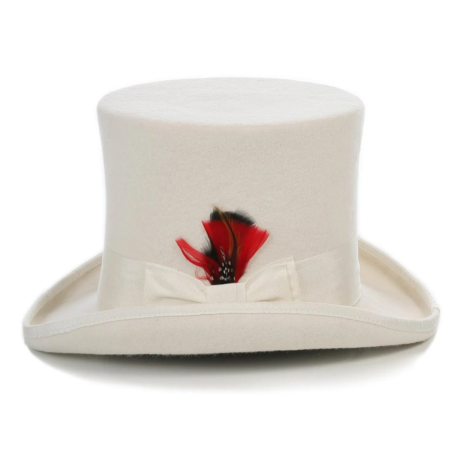 Premium Wool White Top Hat