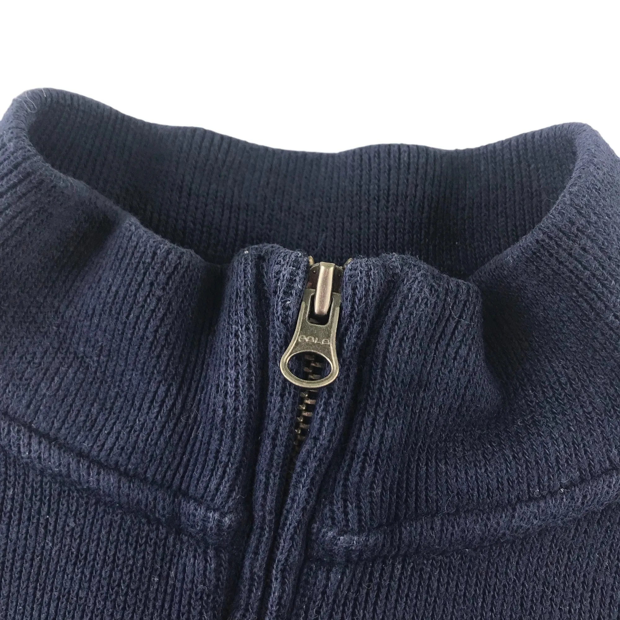 Ralph Lauren Jumper 7 years navy blue half zipper casual cotton