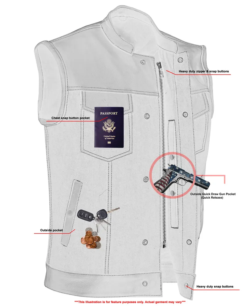 RC900 Men's Leather/Denim Combo Vest