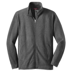 Red House Men's Grey Heather Sweater Fleece Full-Zip Jacket